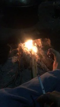 Traditional fireplace Stock Photos
