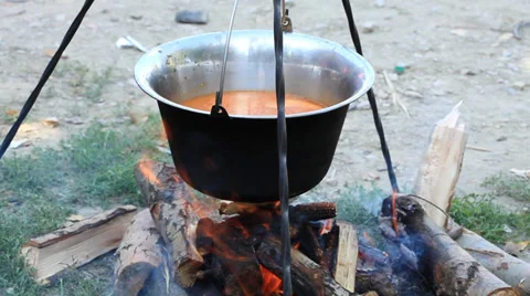 Traditional fish stew in kettle Stock Footage 35898975