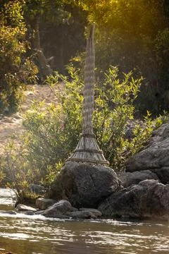 Traditional fishing methods include using simple, inexpensive equipment and.. Stock Photos