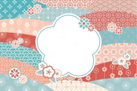 Traditional flat flowers pattern Stockillustratie