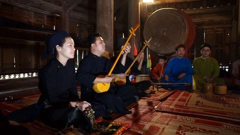Traditional folk singer performing a folk song Stock Footage 87488643