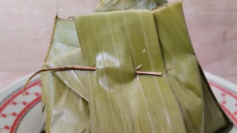 Traditional food from Indonesia, Java Province, called botok. Stock Footage 296865580