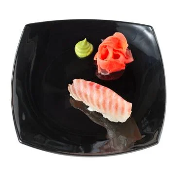 Traditional fresh japanese sushi rolls on a white Stock Photos