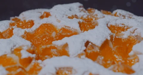 Traditional Fruit Cake on Plate Rotating. Stock Footage 128208045