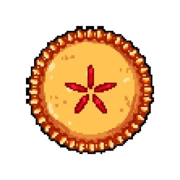 Traditional fruit pie baking with decorative crust top view Stock Illustration