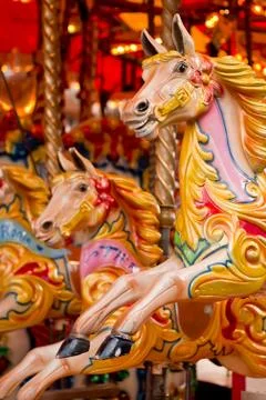 Traditional funfair carousel Stock Photos