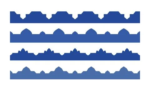 Traditional geometric arabic seamless border. Oriental abstract saudi, moroccan Stock Illustration