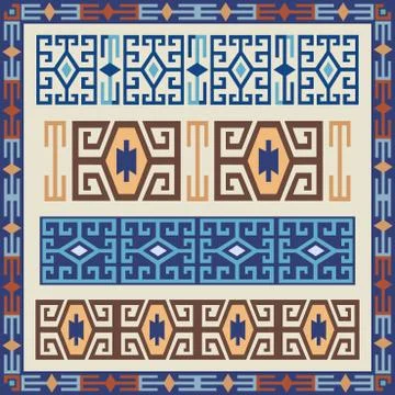 Traditional geometric design elements Stock Illustration