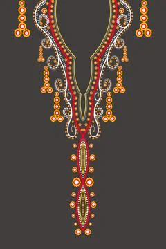 Traditional geometric neckline pattern Stock Illustration