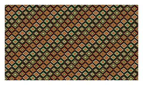 Traditional geometric pattern with repeating diamond shapes in autumn colors. Stock Illustration