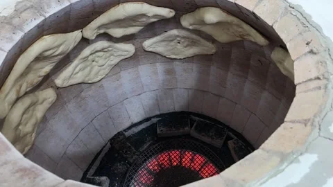 Traditional Georgian Shoti Bread Baking In Tone Stock Footage 340294684