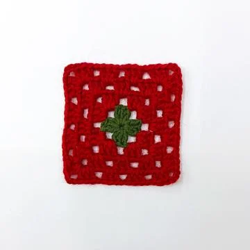 Traditional granny square crochet pattern detail Stock Photos