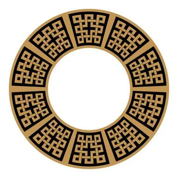 Traditional greek vector round frame. Patterns of Greece and ancient Rome.  Stockillustratie