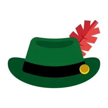 Traditional green hat. Vector Stock Illustration