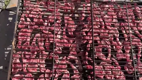 Traditional grilled lamb chops take centre stage at 44th contest in northern Spa Stock Footage 346113584