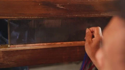 Traditional Guatemalan Weaving Process By Hand Stock Footage 211591868