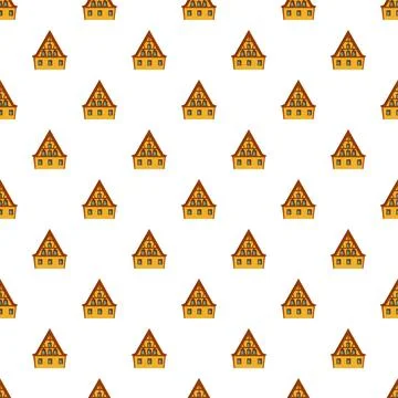 Traditional half timbered house pattern on white background Illustrazione stock