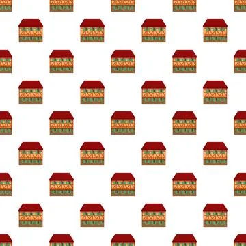 Traditional half timbered house pattern creating a country village aesthetic Stock Illustration