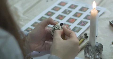 Traditional hand-painted Easter eggs. Wax patterns and colors on the eggs. Stock Footage 49821056