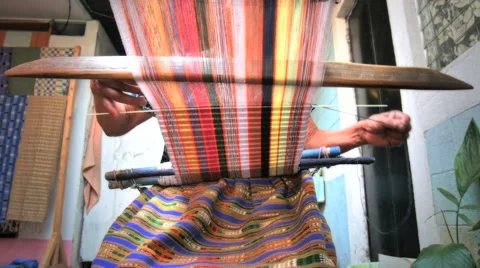 Traditional hand weaving 스톡 동영상 61500729