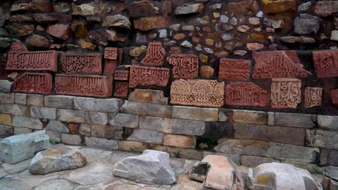 Traditional Handmade Bricks in Old Construction Stock Footage 317094707