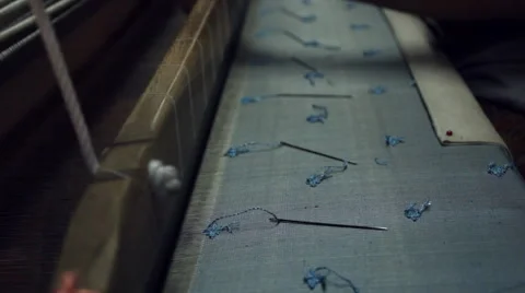 Traditional handmade textile weaving Video stock 60608765