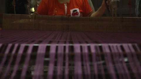 Traditional handmade textile weaving Video stock 60608891