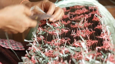 Traditional handmade textile weaving Video stock 60609634