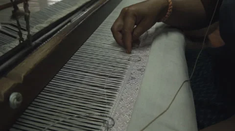 Traditional handmade textile weaving Video stock 60609746