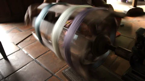 Traditional handmade textile weaving Video stock 60610515