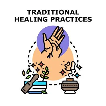 Traditional healing practices concept vector illustration Stock Illustration