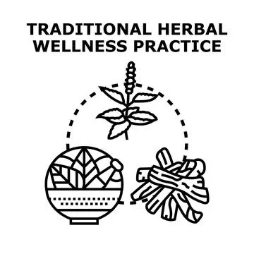 Traditional herbal wellness practice using natural medicine ingredients イラスト素材