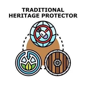 Traditional heritage protector concept vector illustration Stock Illustration