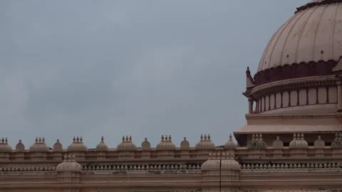 Traditional Hindu Temple Structure  Symbol of Faith, Art, and Heritage Stock Footage 318617758