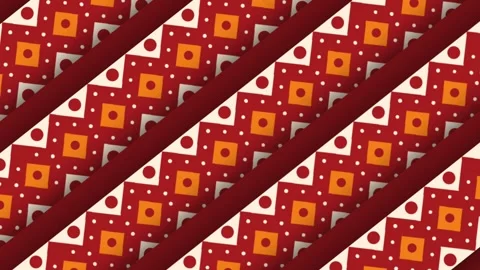 Traditional Hispanic Heritage Pattern Background with Seamless Diagonal Geom Stock Footage 342834000