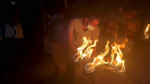 Traditional Holy Fire Stock Footage 197527323
