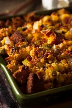 Traditional Homemade Cornbread Stuffing 写真素材