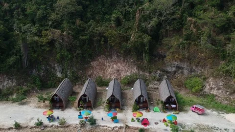 Traditional House at a beach Video stock 128761012