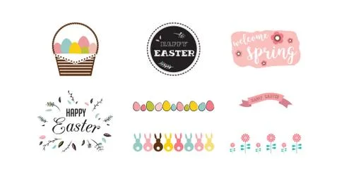 Traditional icon set for Easter holiday Stock Illustration