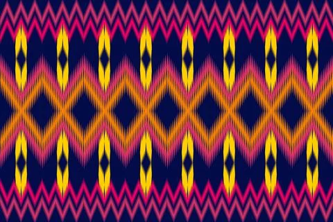 Traditional ikat fabric pattern Stock Illustration