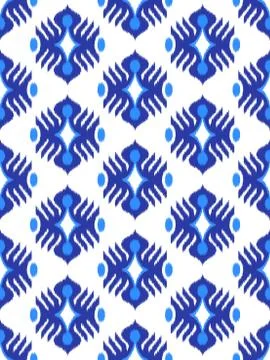 Traditional ikat pattern. Seamless geometric pattern, based on ikkat fabric s Stock Illustration