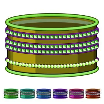 Traditional indian bangle showcasing intricate design and pearls Stock Illustration