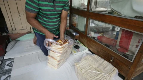 Traditional Indian Bread Stock Footage 88388569