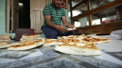 Traditional Indian Bread Stock Footage 88388728