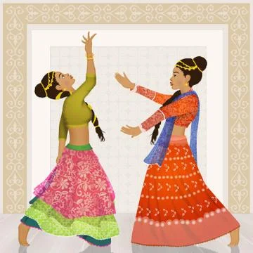Traditional Indian dance Stock Illustration