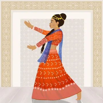 Traditional Indian dance Stock Illustration