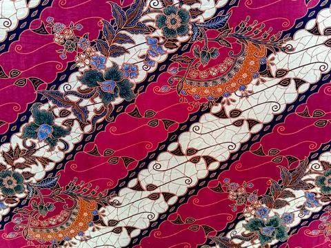 Traditional Indonesian Batik Fabric Pattern Stock Illustration