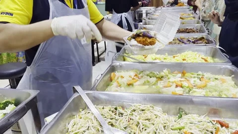 Traditional Indonesian Food Buffet Setup at Mydin Mall Selangor Malaysia 2026 Stock Footage 327770608