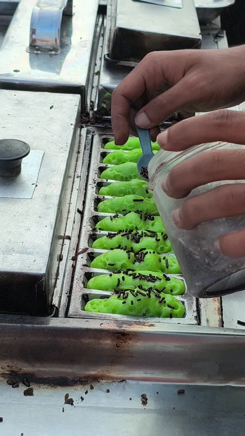 Traditional Indonesian Pukis Snack Stock Footage 336830996
