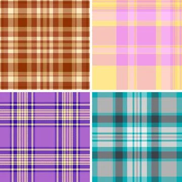 Traditional inspired plaid patterns with vintage textile feel. Seamless vecto Stock Illustration